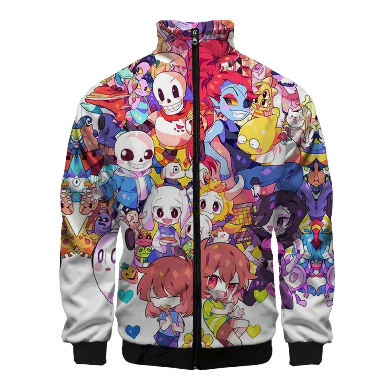 Luksusowe popularne Sans Undertale 3D Print Zipper Raglan kurtka wiatrówka chłopcy/dziewczęta wygodne kurtki ze stójką płaszcze