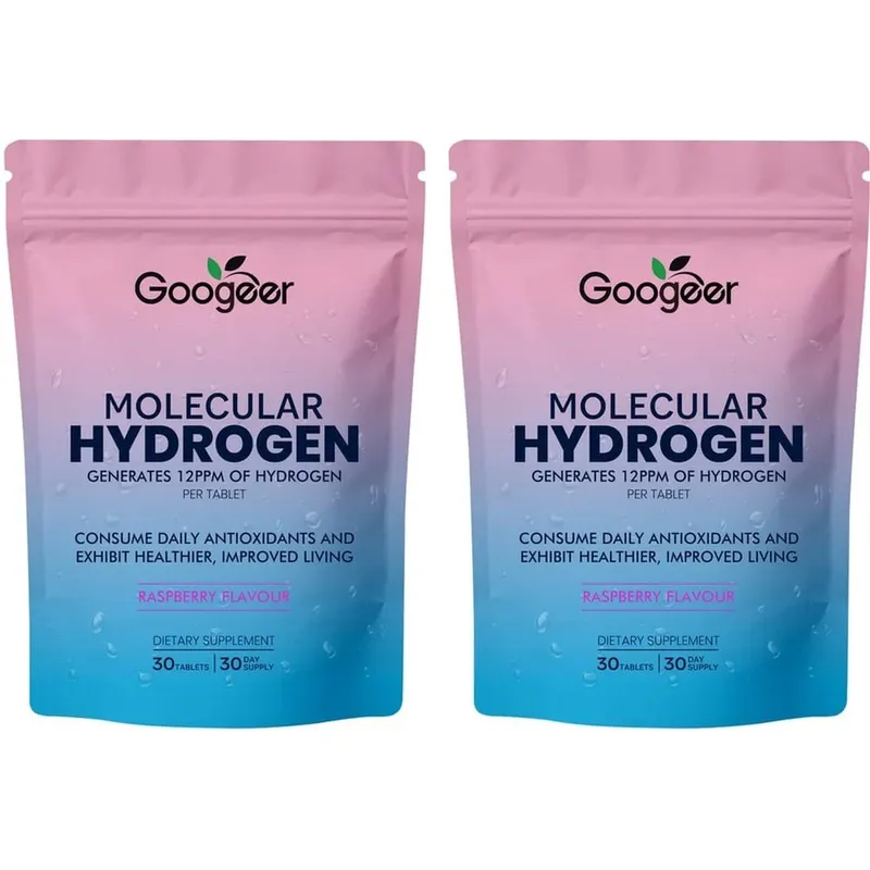 Molecular Hydrogen Water Tablets 12 PPM with Magnesium Raspberry Flavor Daily Wellness and Antioxidant Support 30 Tablets