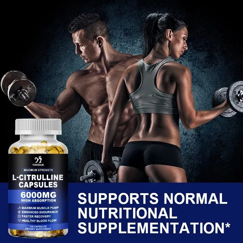 High Strength L-Citrulline Capsules with Gelatin Vitamin E Aid Vasodilation Build Muscle Fullness Quicken Recovery — image 3
