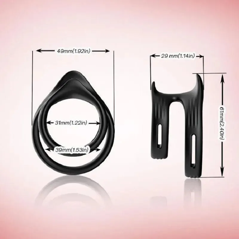 Silicone Double Ring Cock Penis Ring Adult Sex Toys For Men Time Delay Ejaculation Dick Restraint Semen Lock Ring Sex Supplies — image 4