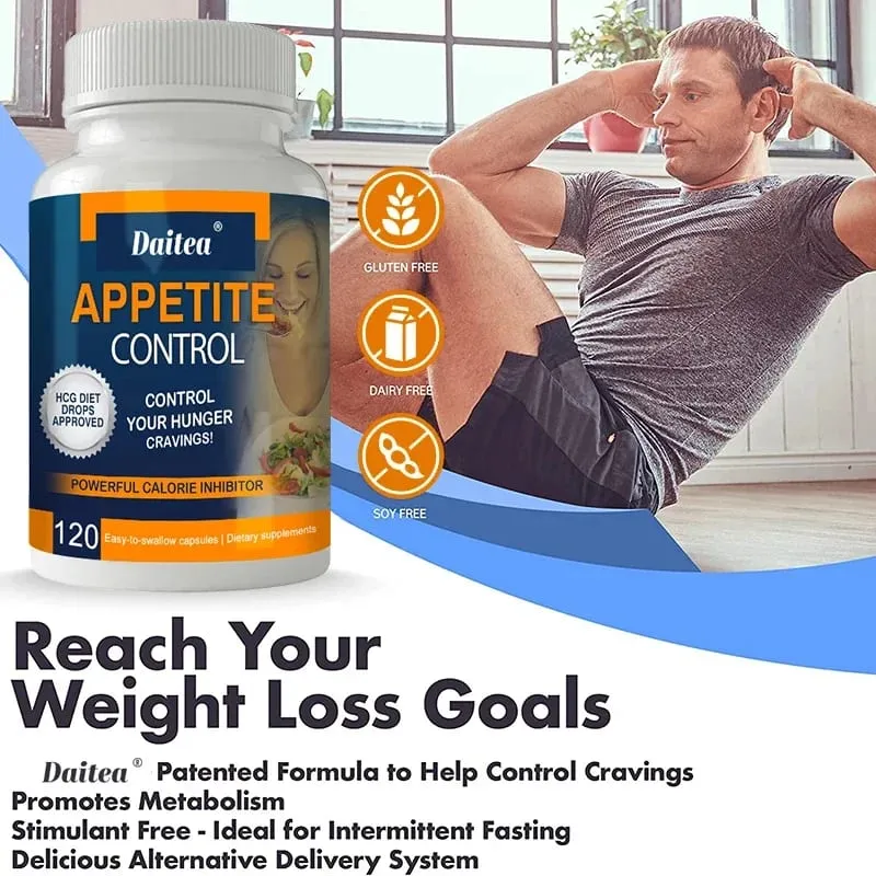 Daitea Capsule per il Controllo dell'Appetito - Chitosano Biologico con Vitamina C (90% DAC) Aumenta il Metabolismo Bruciando i Grassi Basso Contenuto di Grassi