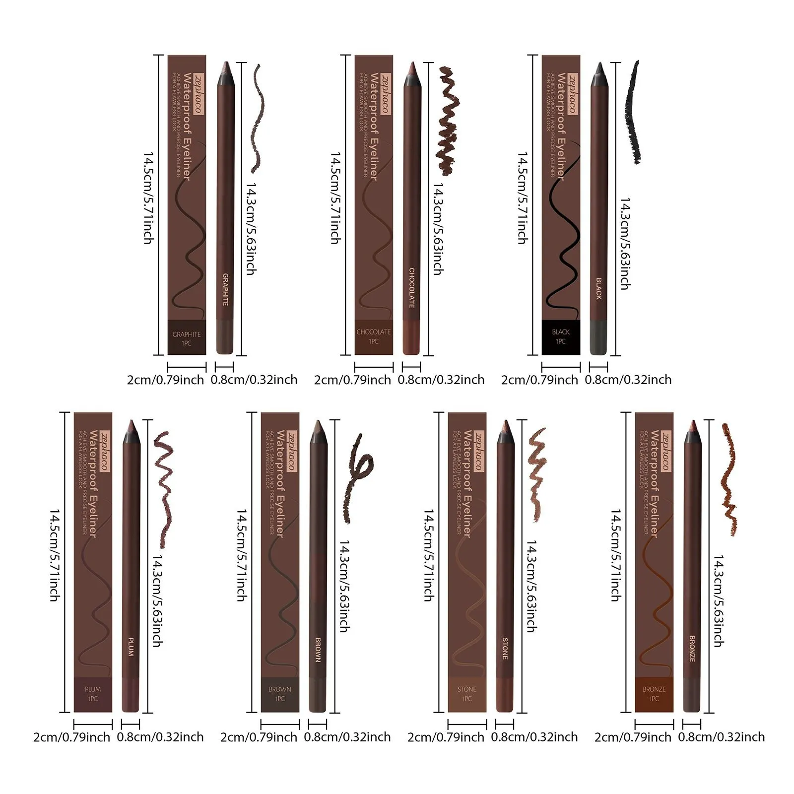 Waterproof Eyeliner Brown Smooth Matte Eye Liner Long Lasting Non Smudging High Pigmented Eyebrow Pencil Punk Eye Makeup — image 6