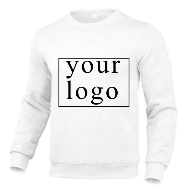 Your Own Design Brand Logo/Picture Personalized Custom Anywhere Men Women DIY Round neck long sleeved pulloverhoodie Fashion New