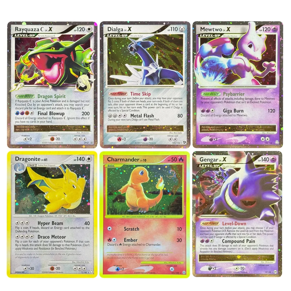 Proxy Cards Dragonite Legends Awakened Charmander Stormfront Gengar LV.X Rayquaza C Leafeon Majestic Dawn Blastoise Holo — image 1
