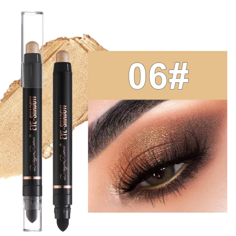 Double Head Pearlescent Eyeshadow Pencil Waterproof Glitter Metallic Blue Green Eye Shadow Makeup Pigment White Eyes Highlighter — image 18