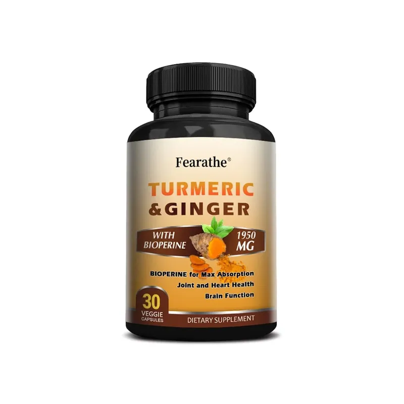 Cápsulas de curcumina orgânica de 1500 mg com gengibre e pimenta preta apoiam o bem-estar digestivo e imunológico das articulações musculares