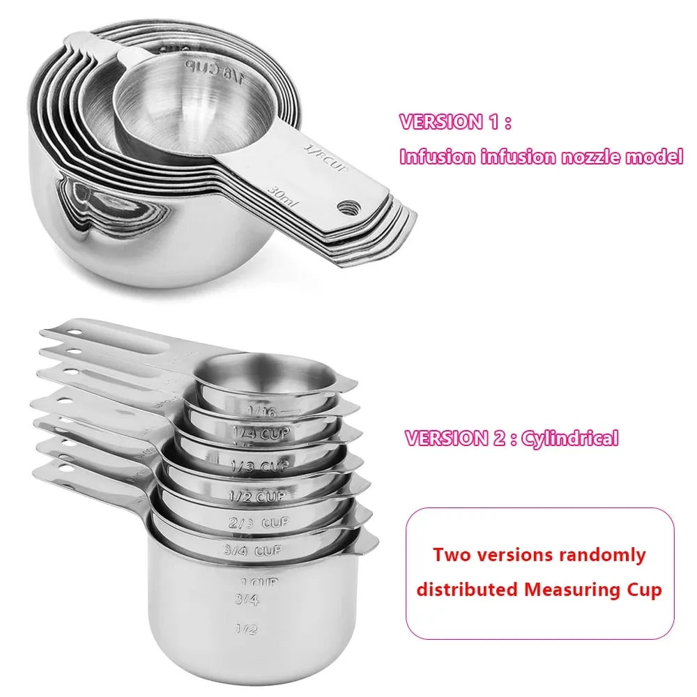 Stainless Steel Measuring Cup and Spoons Set 14PCS with Leveler Dry and Liquid Ingredients Perfect for Cooking & Baking