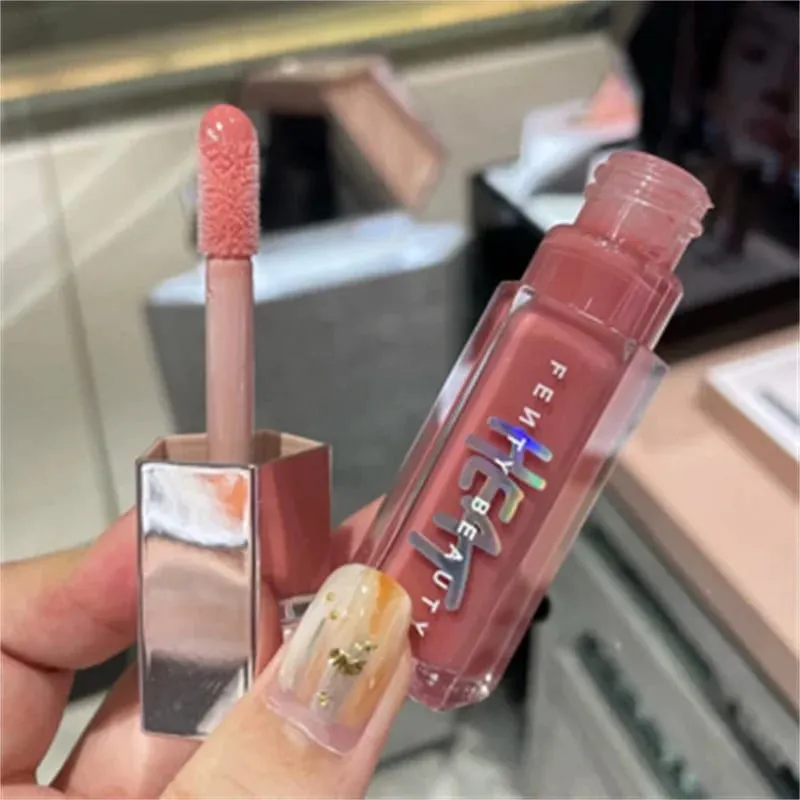 Hot Fenty Beauty Lip Gloss Lipstick Water Gloss Highlight Mirror Lasting FUSSY HEAT RIRI Sparkling Charming Moisturize Lip Care