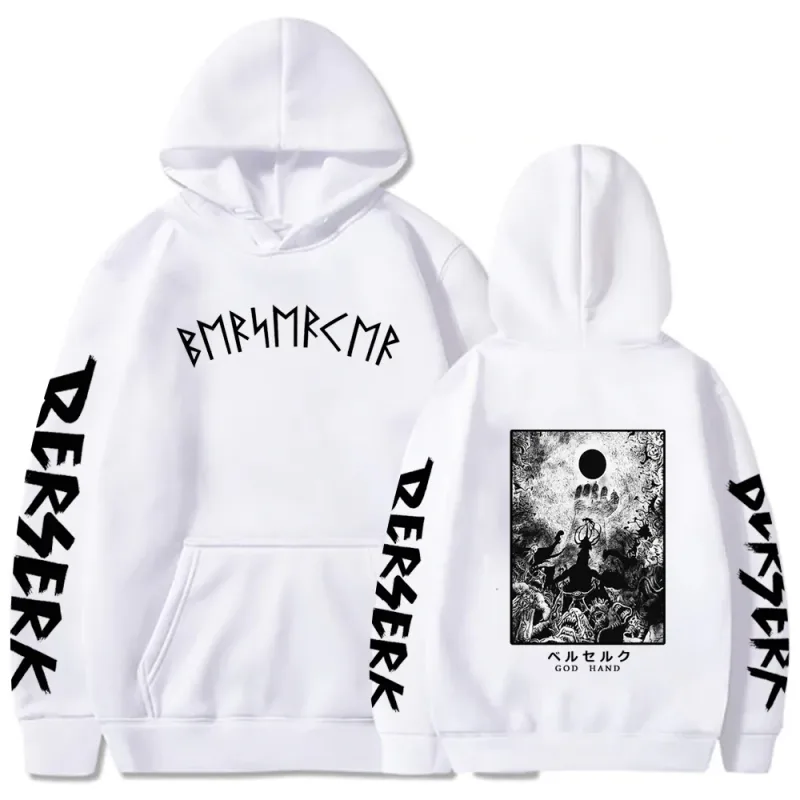 Berserk 拉鍊連帽衫男款長袖運動衫抓絨超大外套外套有趣 Berserk 日本動漫街頭服飾