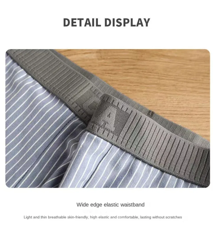 4Pcs Boxer Shorts Men's Underwear Sexy Panties Cotton Boxers Striped Underpants Male Shorts U Convex Lingerie Plus Size L-6XL
