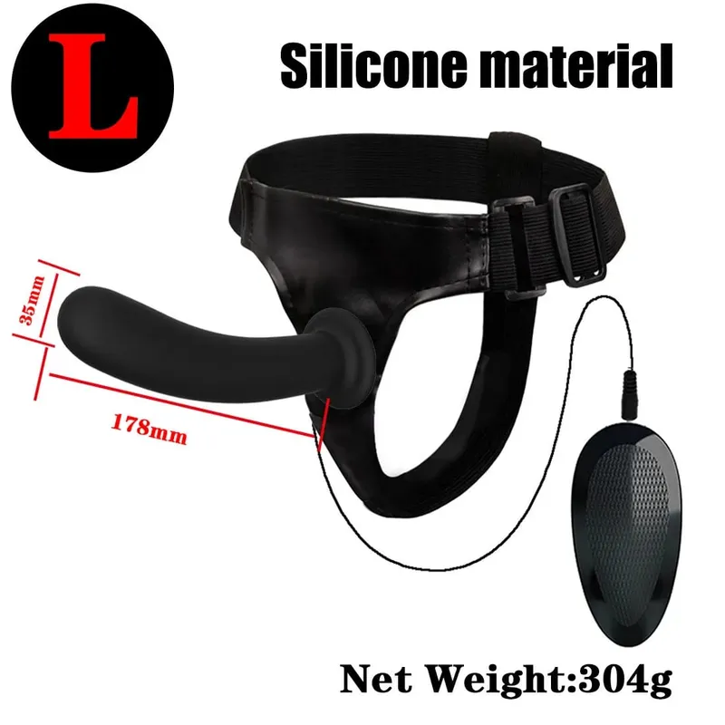Remote Control Vibrating Silicone Strap On Dildo Harness Adjustable Wearable Pegging Panties for Couples Detachable Dual Stimu