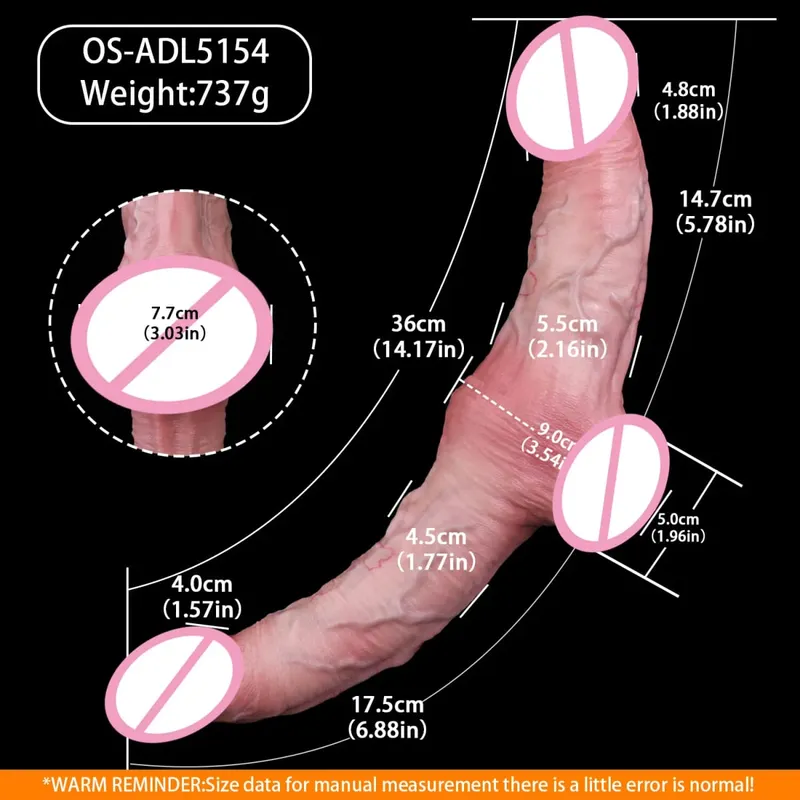 Realistic Dildo Double Side Buttplug Couple Buttplug Soft Silicone G-spot Stimulator Anus Dilator Dual End Penis Sex Toy — image 2