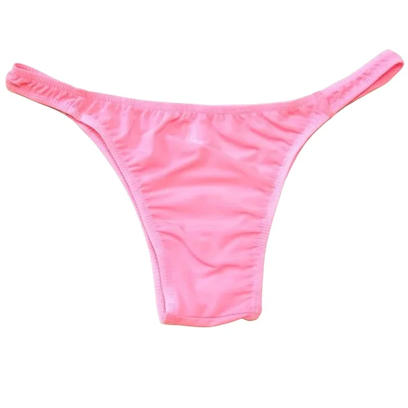 Narrow Waist Seamless Ice Silk Briefs Men Sexy Transparent Underwear Low Waist Bikini Panties Adult Lingerie