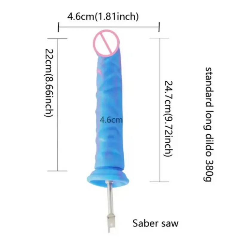 Šavlová přímočará pila velká silikonová dilda přímočará pila 3XLR VAC-U-LOCK Adaptérové ​​nástavce Sex Machine
