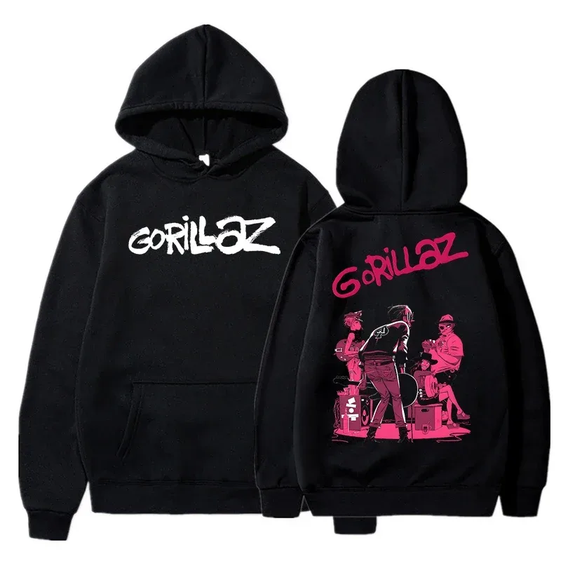 The Autumn and Winter Pullovers Long Sleeve Loose Soft Sweatshirt Streetwear Coat Gorillaz Printing Women and Men Hoode