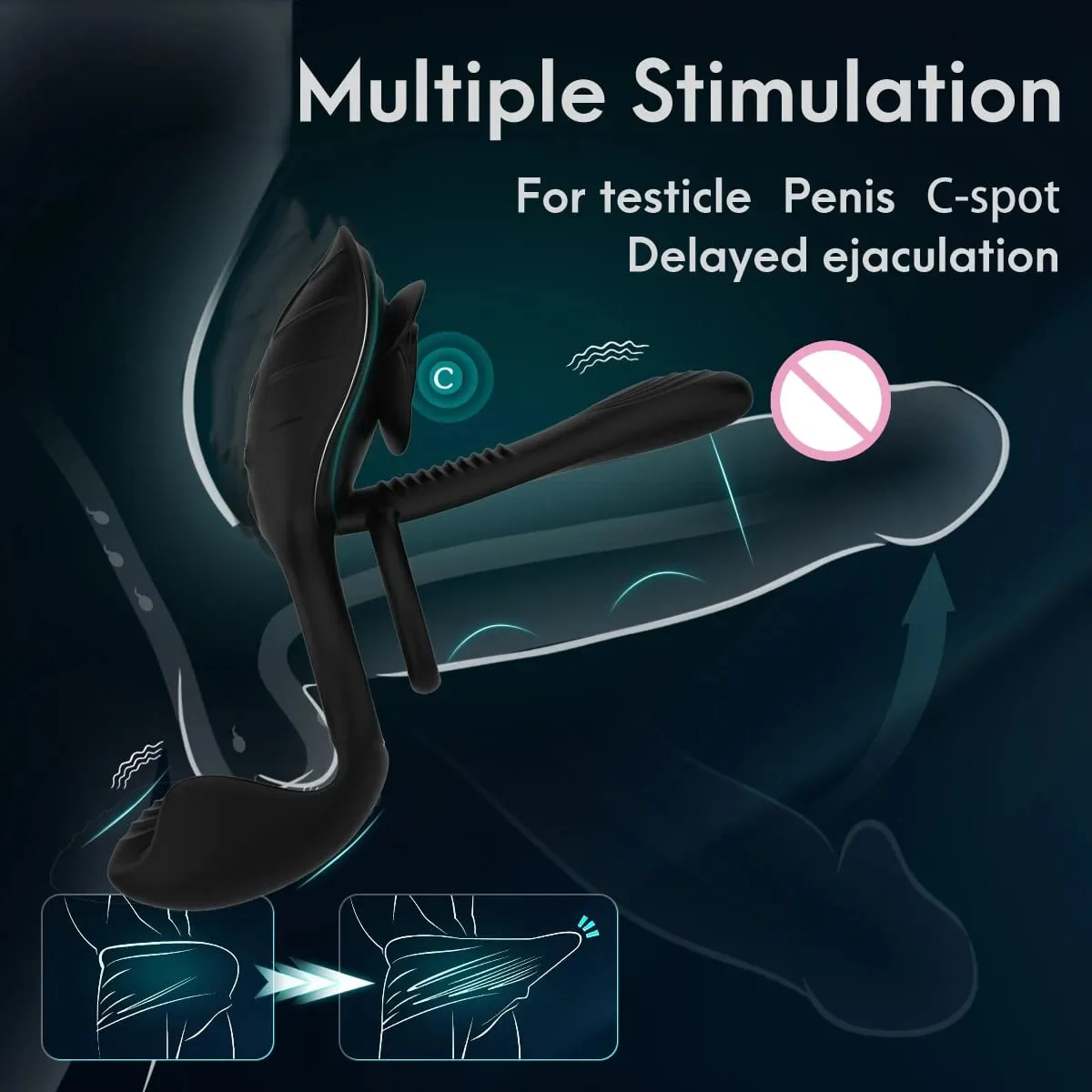 Vibrierender Penisring für Männer, Ejakulationsverzögerung, männlicher erektiler Penisring, G-Punkt-Klitoris, Analstimulator, erwachsenes Sexspielzeug für Paare