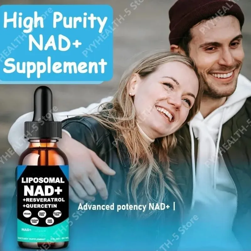 Liposomal NAD+ Supplement with Resveratrol Quercetin and Vitamin B3 – Supports Healthy NAD+ Levels and Cellular Health – 60ml
