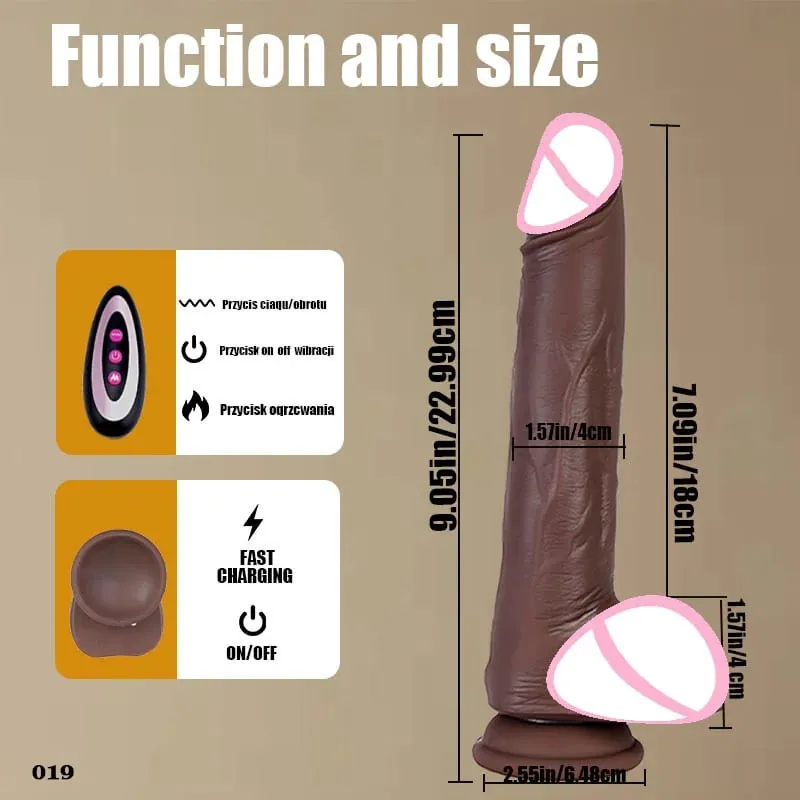 9 Vibration Modes 3 Stretching And 3 Shaking Modes Dildo Electric Female Sex Toy Silicone Dildo Telescopic Vibration Heating 18+