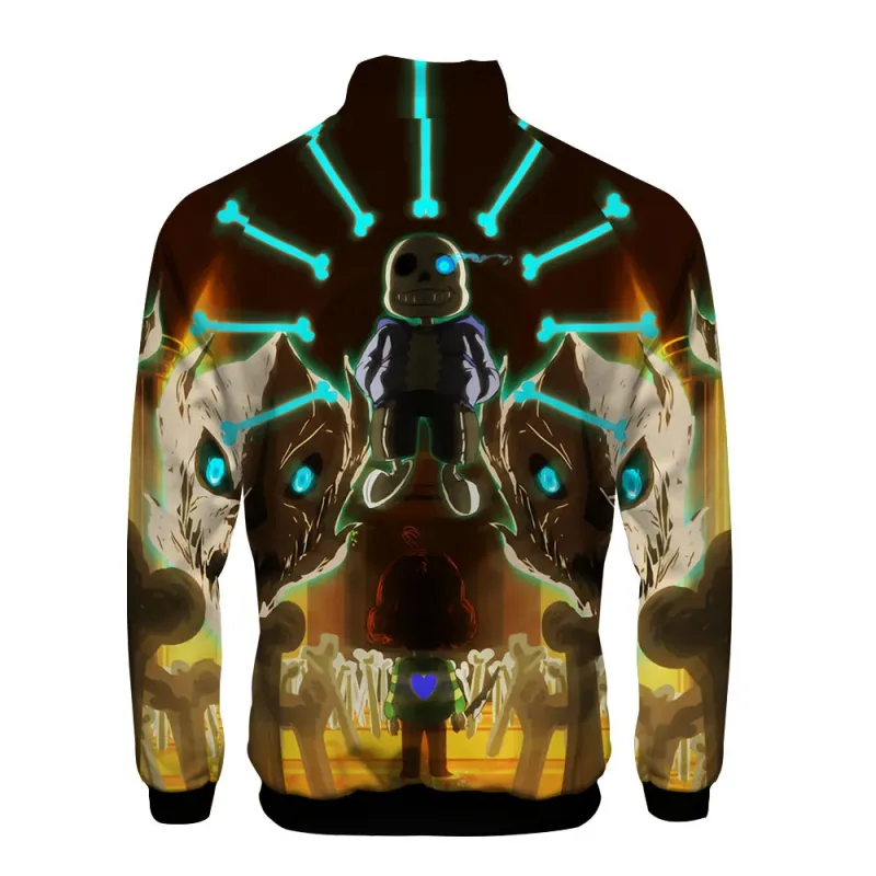 Luksusowe popularne Sans Undertale 3D Print Zipper Raglan kurtka wiatrówka chłopcy/dziewczęta wygodne kurtki ze stójką płaszcze