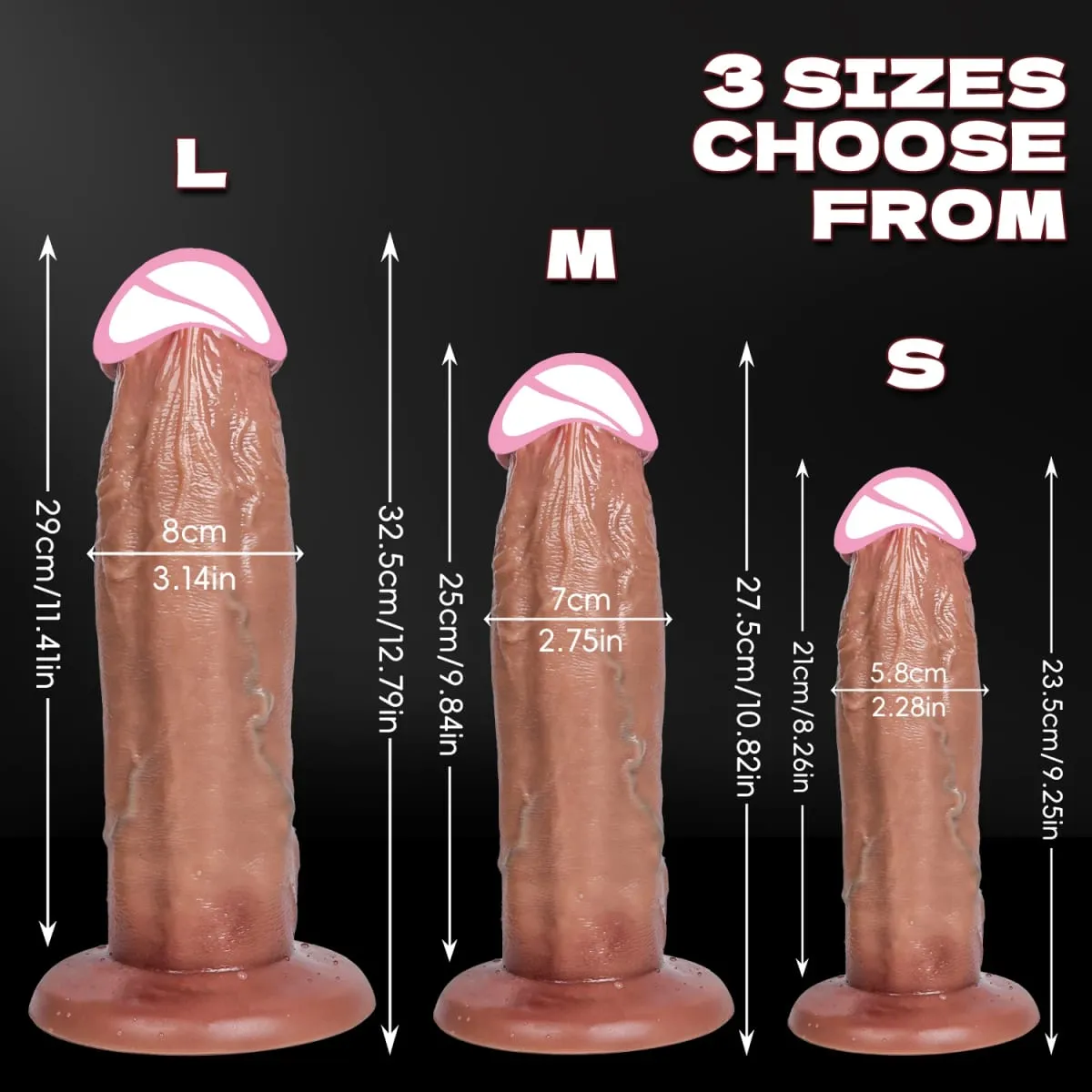 32 cm lång dildo realistisk ormform enkellagers silikon stor penis mjuk analsexleksak Sugkopp Dick för kvinnor G-punkt Orgas — image 5