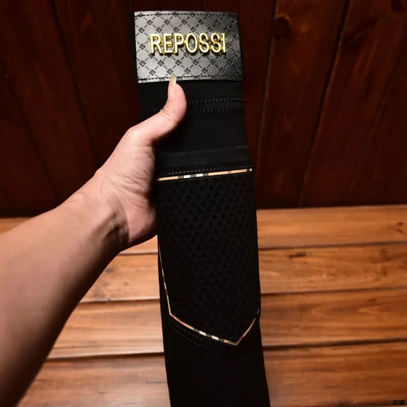 2024 New Light Luxury and Simplicity Black Jeans Men's Fashionable All-Match Straight Slim Fit Casual Trend Skinny Stretch Trous — image 4