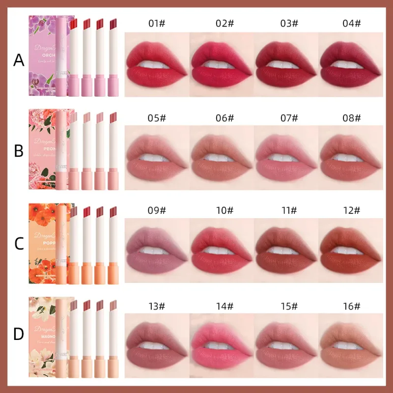 Cigarette Lipstick Set 4pc Velvet Matte Lip Gloss Waterproof Long Lasting Smoke Lip Stick Sexy Red Lip Tint Charming Lips Makeup