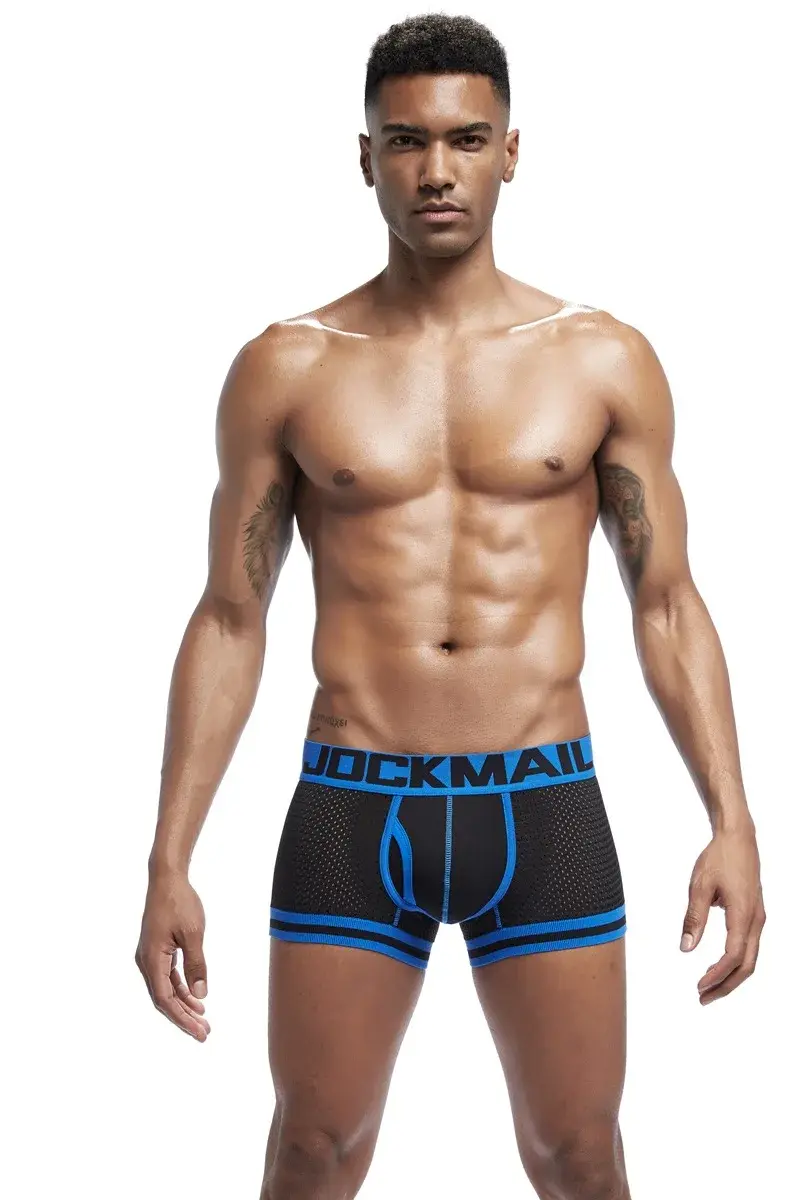 Jockmail Heren Boxer Mesh Ondergoed Ademend Comfortabel Zacht Comfortabel Sportshort Volwassen Man Slipje Kleding Lingerie