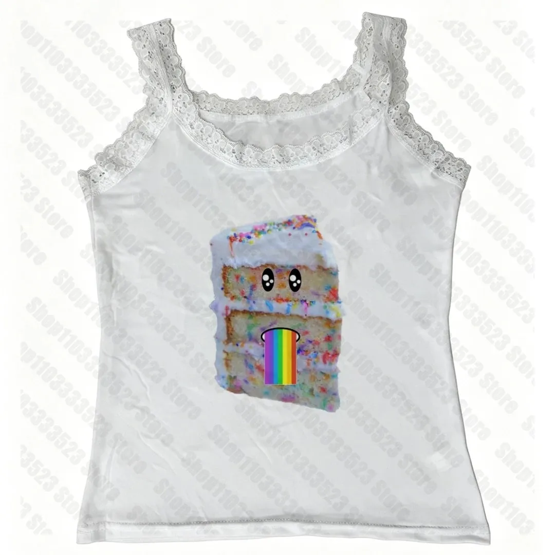 Cute Girls Vest Women Clothing Punk Gothic Print Fit Baby Tank Vintage Y2k Tank Tops Emo Girls Trashy Printing Casual Baby Tank