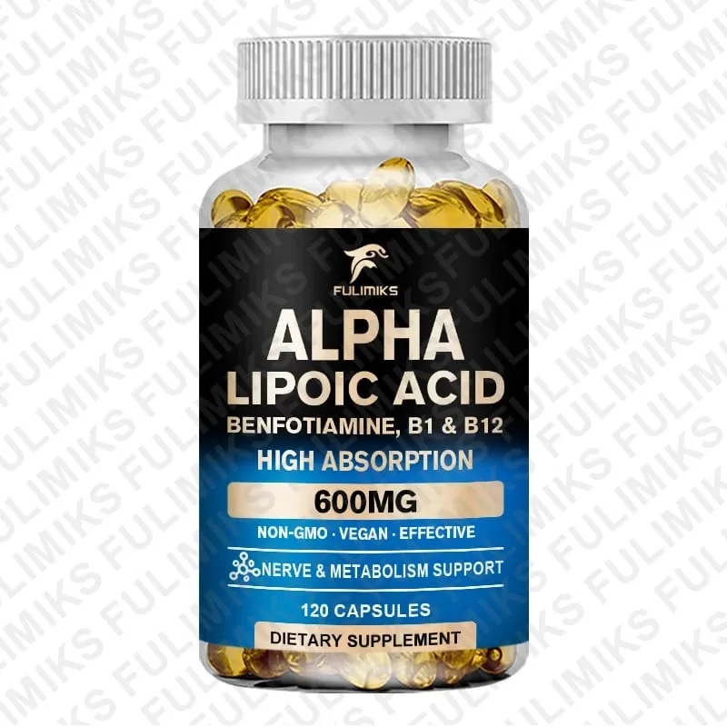 Premium Alpha Lipoic Acid 600mg - ALA Supplement with Benfotiamine Support Antioxidant Nerve Brain Liver Energy & Metabolism