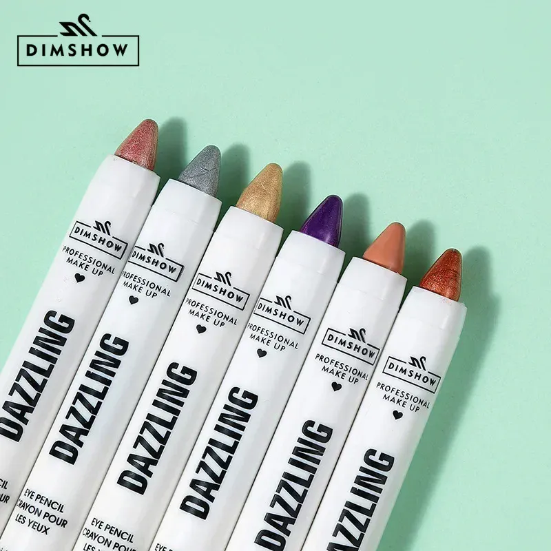 12 Colors Pearlescent Eyeshadow Pencil Waterproof Long Lasting Glitter Shimmer Eye Shadow Pen Eyeliner Stick Eyes Makeup Tools