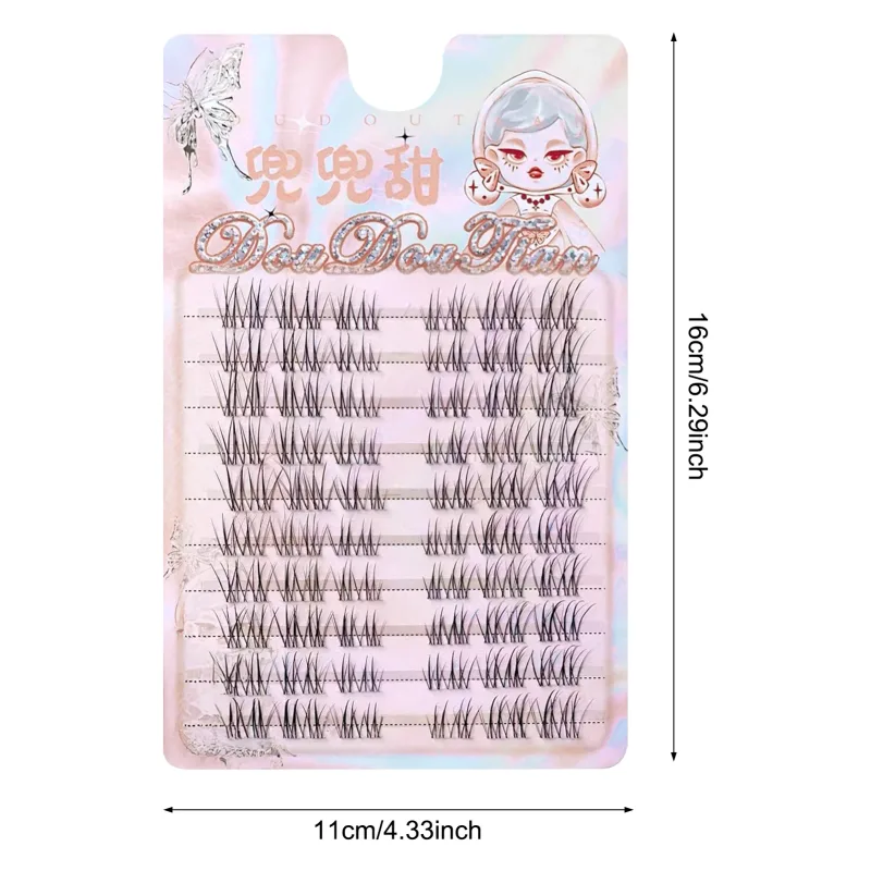 Lông mi giả C Curl Tự nhiên & Wispy Lash Wisps Manga Lông mi tự dính Hoàn hảo cho các cô gái Đi chơi đêm Dụng cụ trang điểm mắt — image 8