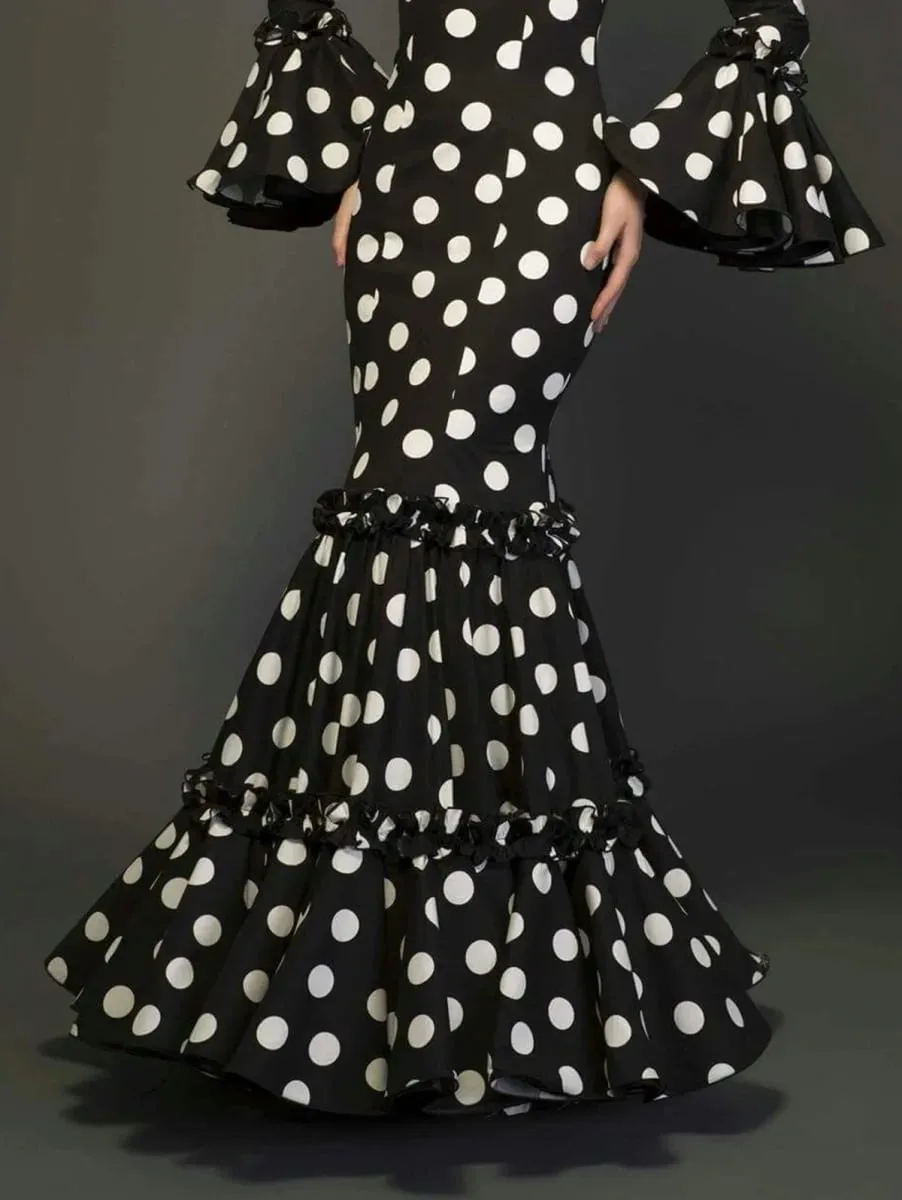 Elegant Party Long Dress Women Polka Dot Printed Ruffle Hem Sundress 2026 Bohemian Casual O-neck Flare Sleeve Slim Maxi Robe