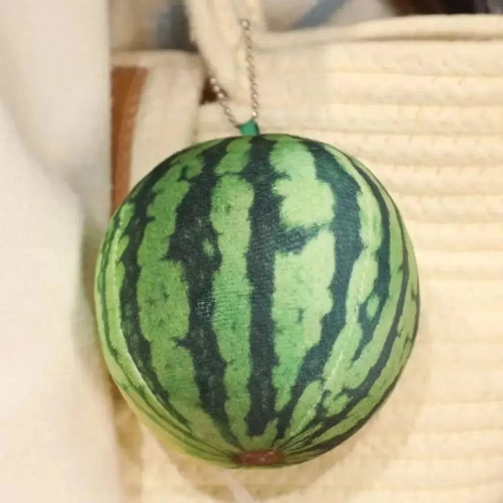 Soft Cotton Watermelon Plush Toy Round Oval Shape 3D Simulation Watermelon Stuffed Pillow Lifelike Funny Design