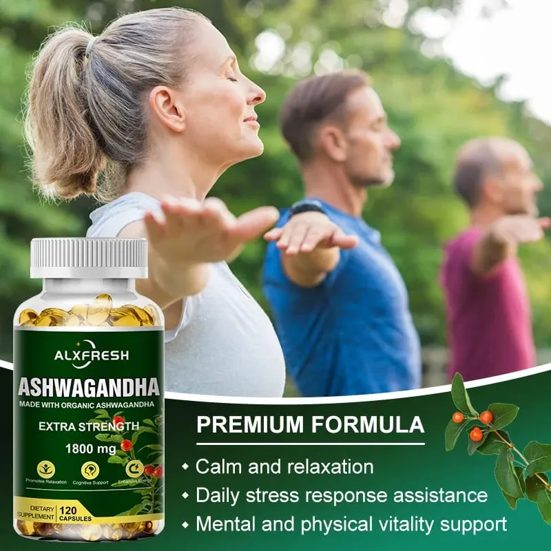 Original Ashwagandha Capsules High Potency Root Extract for Stress & Vitality Balance Hormones