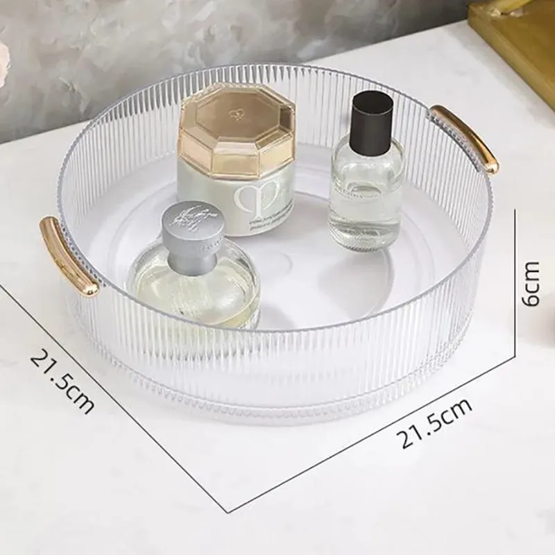 360° Rotating Transparent Acrylic Makeup Organizer Cosmetic Tools Storage Box Makeup Brushes Organizer Storage Baskets Organizer — image 2