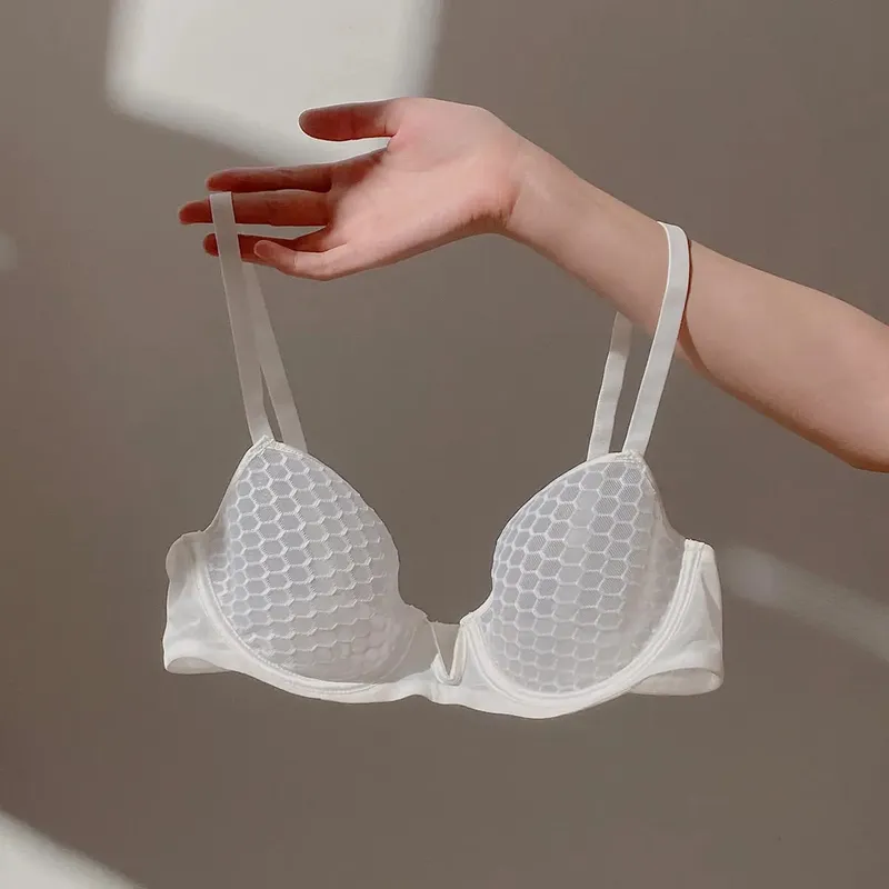Summer Style Ultra-Thin Minimizer Bra Set Ladies Large Bust Soft Underwire Side Support Anti-Sagging Everyday Lingerie