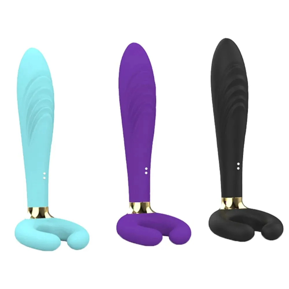 ilicone Prostate Massager Vibrator - Turquoise Rippled Anal Vibrator with Perineum Stimulator G-Spot Sex Toy for Men Women — image 3