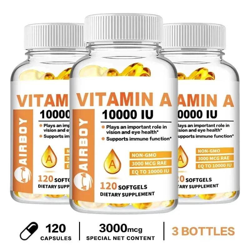 Vitamin A 10000IU - Supports Healthy Vision and Immune System Skin Health - Non-GMO Gluten FreeSupplements
