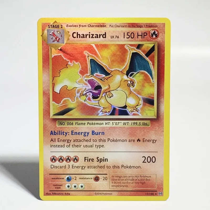 Pokémon Cards 1996 Basic Edition Flash Card Charizard Gengar Blastoise Feraligatr Gengar Trading Card Proxy Collection Card