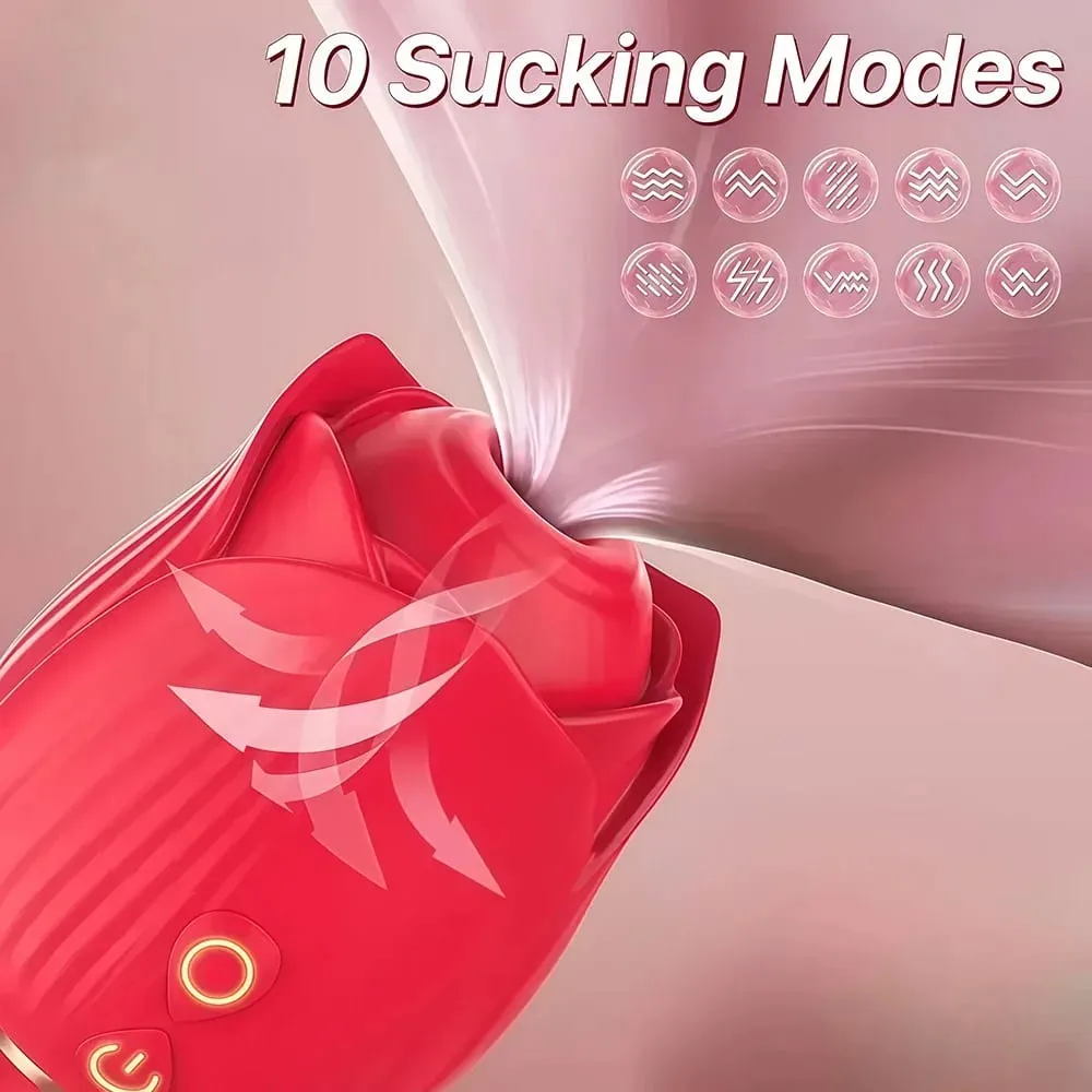 Rose 3in1 Sucker Vibrator für Frauen Teleskop Klitoris Stimulator Dildo Lecken Vagina Massage Masturbator Sex Spielzeug für Frauen