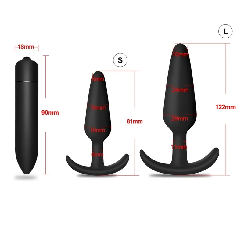 4pcs Beginner Silicone Butt Plug Anal Plug for Men Prostate Massager for Gay Mini Anal Bullet Vibrator Sex Toy for Men Women