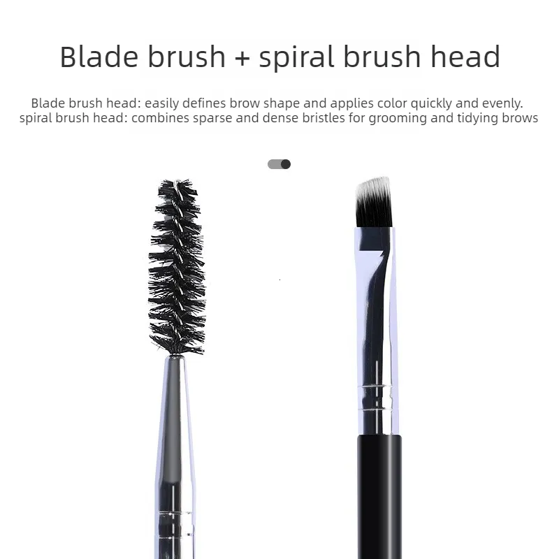 Pincel de sobrancelha macio pincel de cílios 2 em 1 profissional contorno olho sobrancelha delineador pincéis de maquiagem olhos mistura pincéis cosméticos