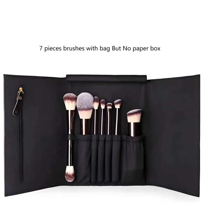 7pcs/set Hourglass Makeup brushes Powder Foundation Blush Eyeshadow Crease Make up brush Concealer with cosmetic bag Gift box