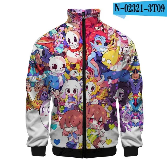 Luksusowe popularne Sans Undertale 3D Print Zipper Raglan kurtka wiatrówka chłopcy/dziewczęta wygodne kurtki ze stójką płaszcze