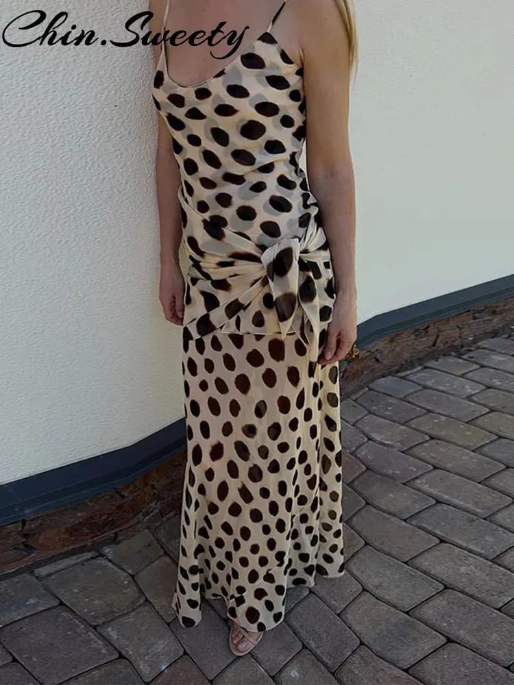 Urban Long Dress Animal Print Women Dress Sexy V-neck Ruched Drawstring Pambabae Dresses 2026 Summer Party Lady Street Robe