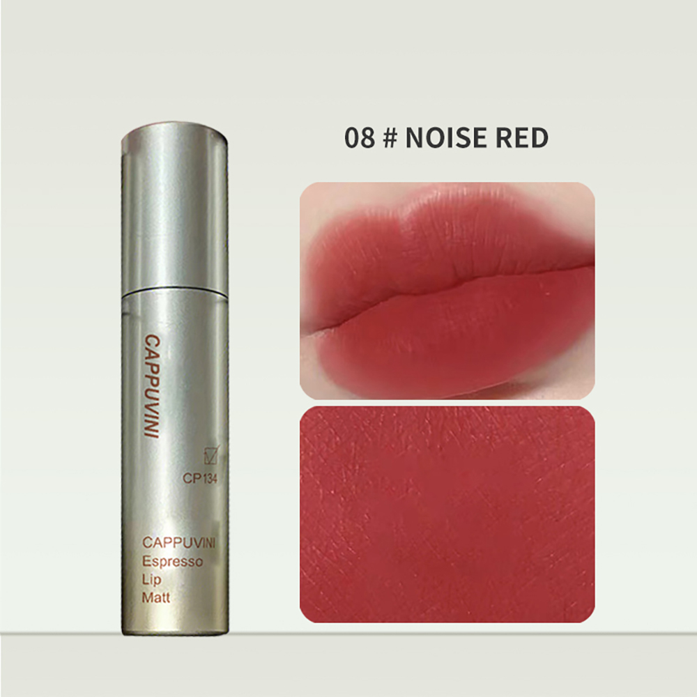 Cappuvini Espresso Matte Velvet Lip Glaze Chống Thấm Nước Kết Cấu Lâu Mịn Bóng Trang Điểm Màu Môi