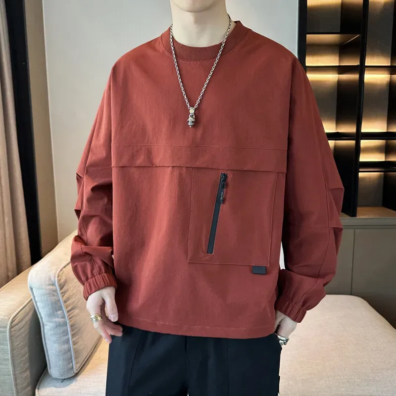 Casual Men's Lightweight And Breathable Pullovers Spring Summer Nylon Pull On Hoodies Streetwear Solid Top Sweatshirts Clothing