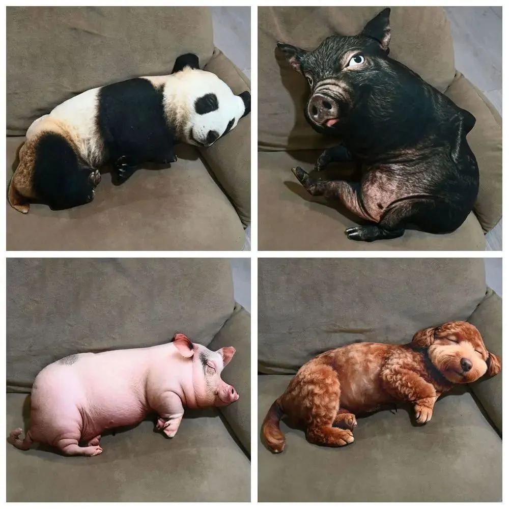 Plush Material Animal Body Pillow PP Cotton Filled Soft Texture Animal Cushion Doll Toys 40cm Size Cute Design Bag Decoration — image 4