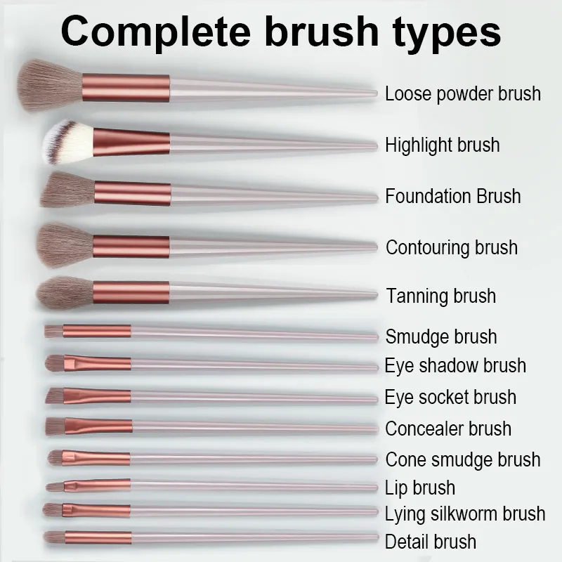 13Pcs Soft Fluffy Makeup Brushes Set for Cosmetics Foundation Blush Powder Eyeshadow Kabuki Blending with Makeup Sponge Egg — image 2