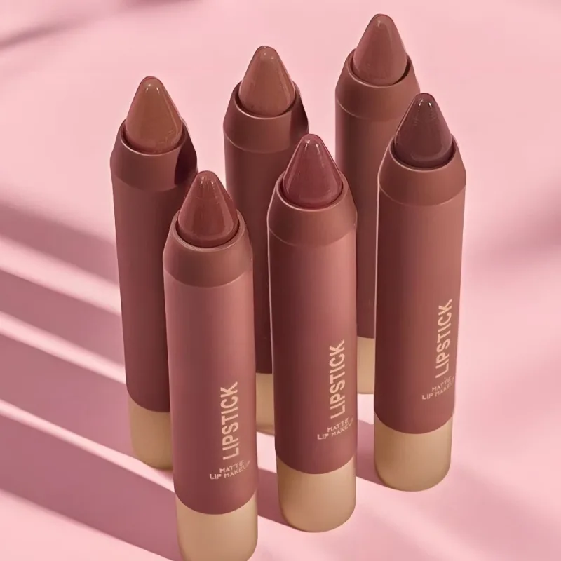 Matte Soft Mist Lip Liner Lipsticks 6 Colors Smooth and Pigmented Non-Stick Chocolate Lipsticks